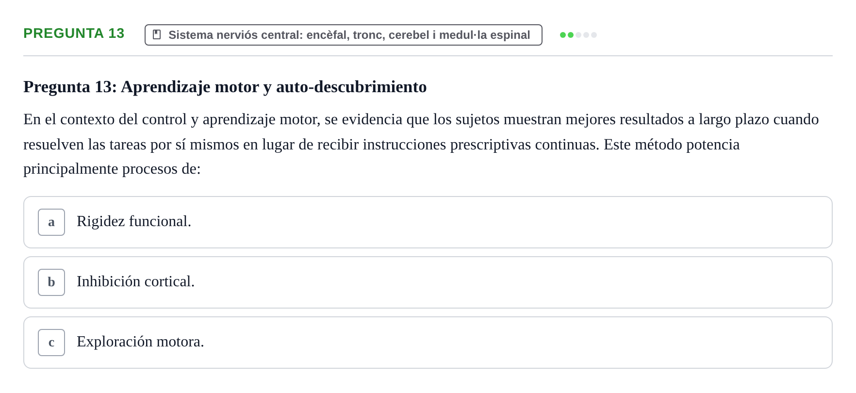 Enunciado: Pregunta 13