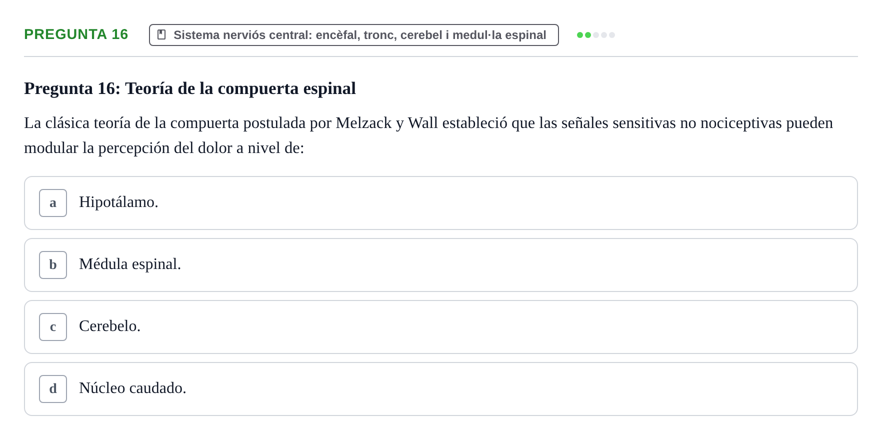 Enunciado: Pregunta 16