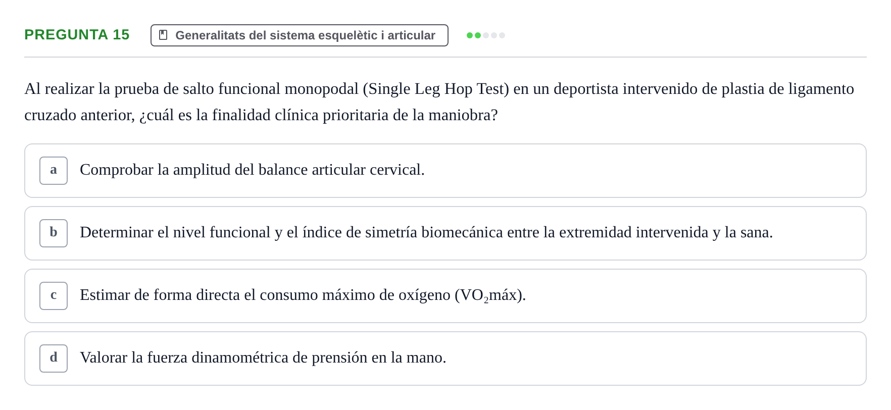 Enunciado: Pregunta 15