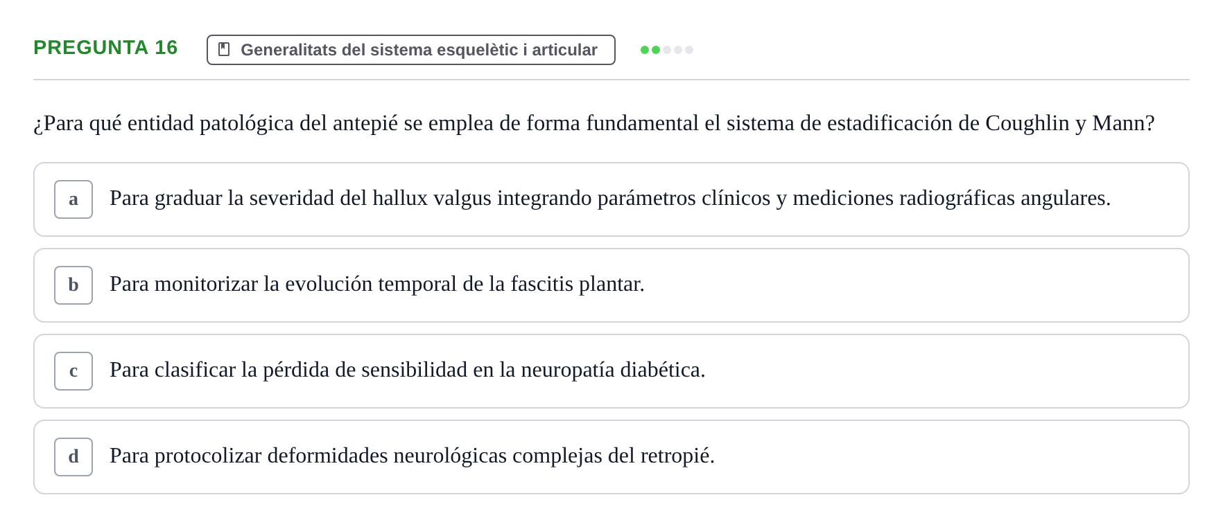Enunciado: Pregunta 16