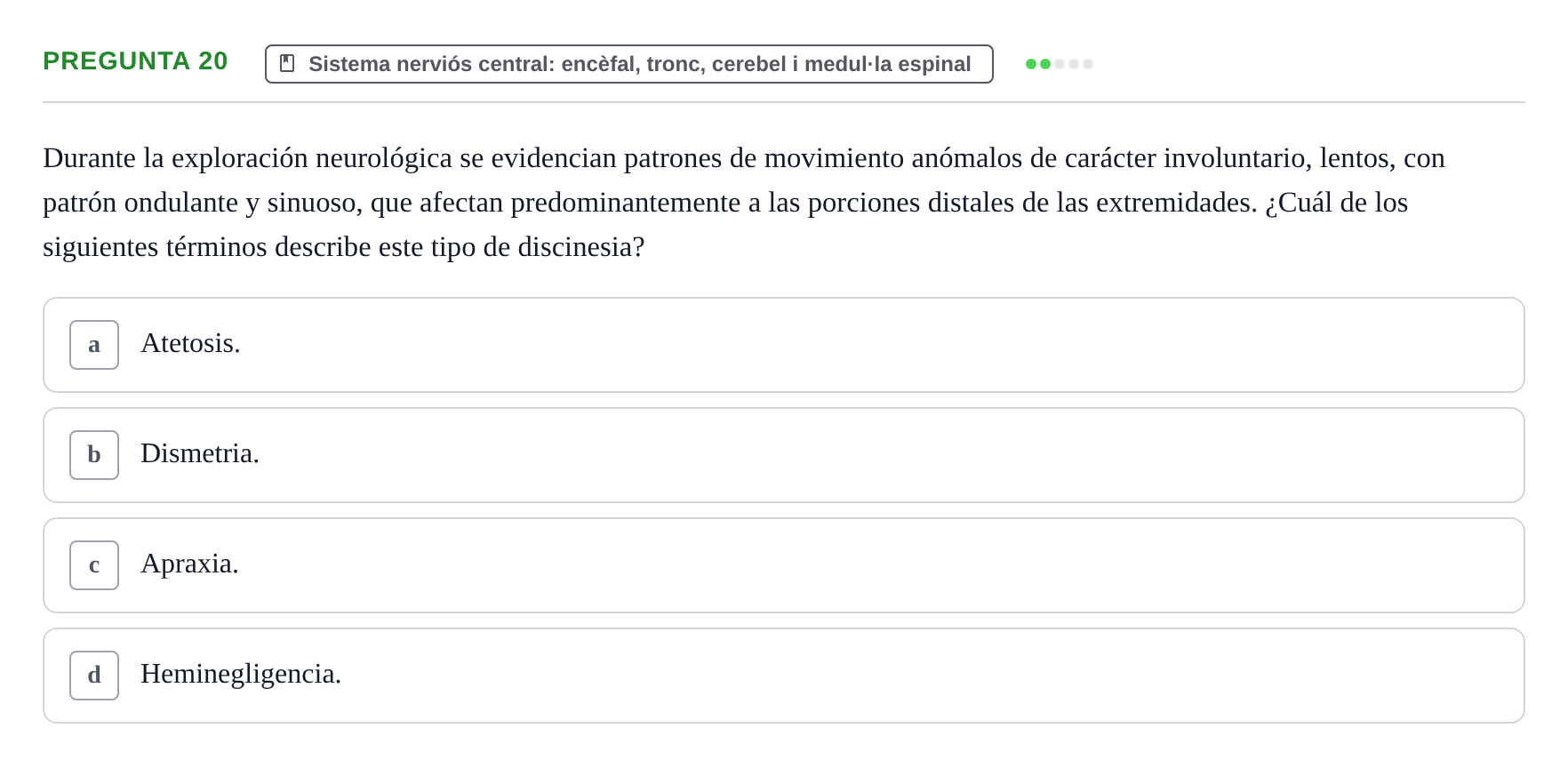 Enunciado: Pregunta 20