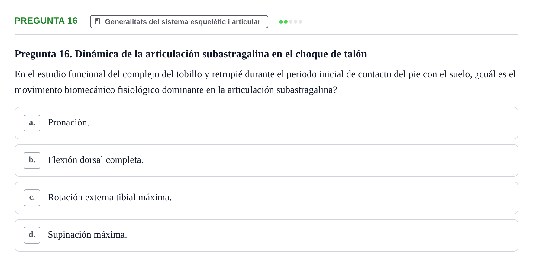 Enunciado: Pregunta 16