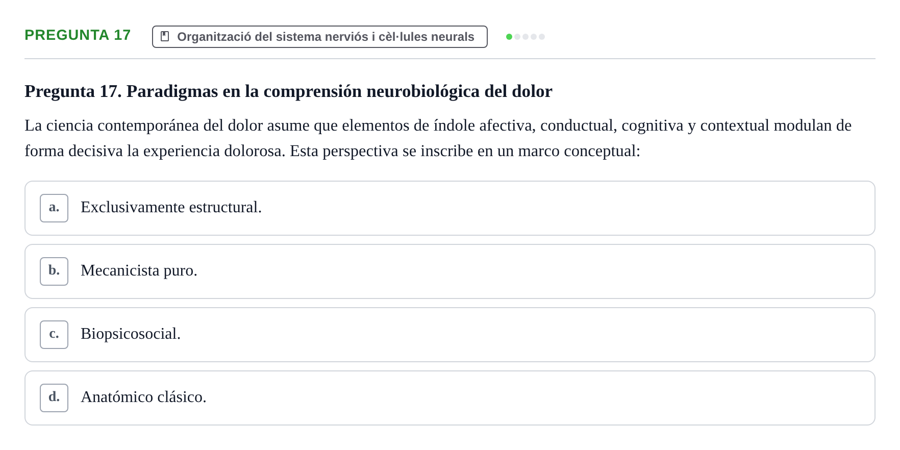 Enunciado: Pregunta 17