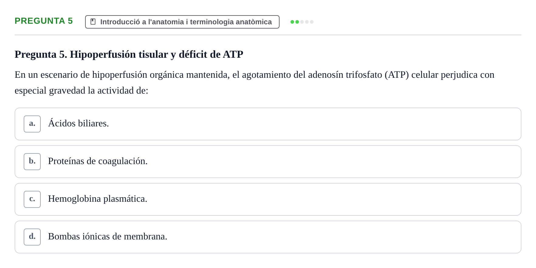Enunciado: Pregunta 5