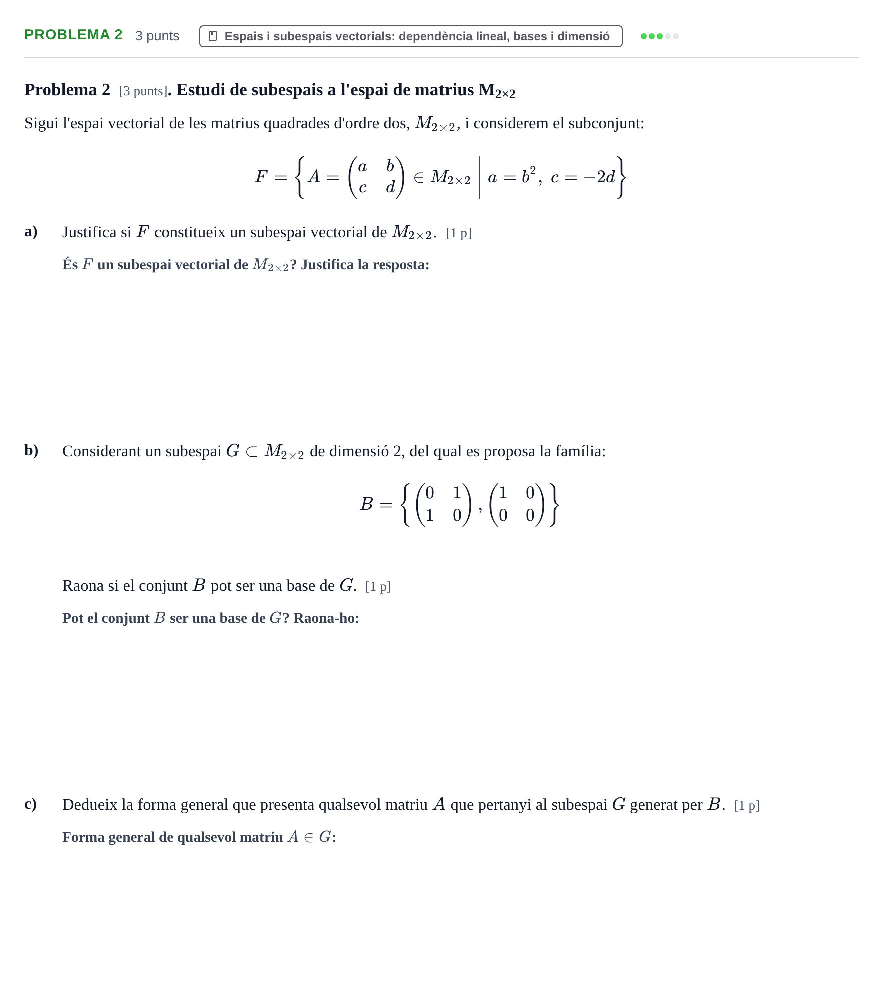 Enunciado: Problema 2 · Álgebra Lineal UPC Juny 2017