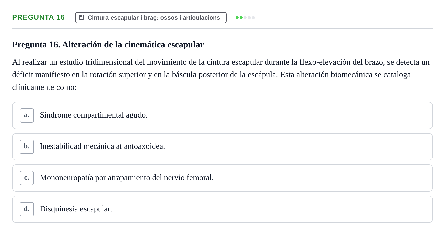 Enunciado: Pregunta 16
