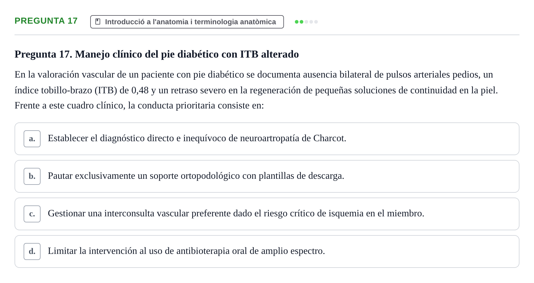 Enunciado: Pregunta 17