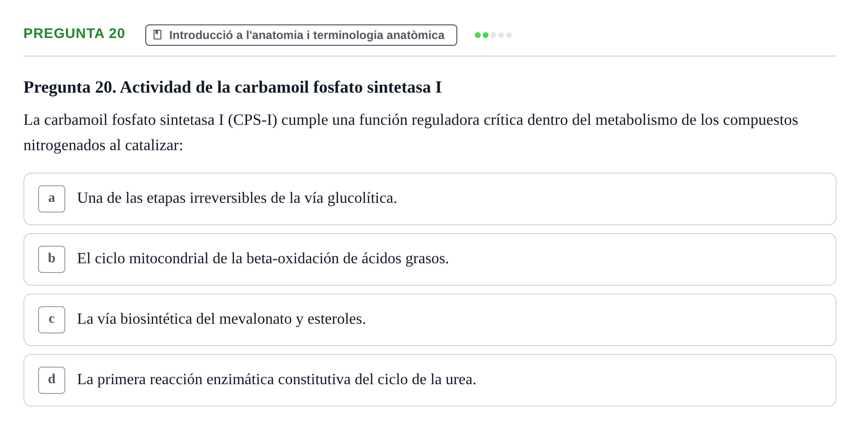 Enunciado: Pregunta 20