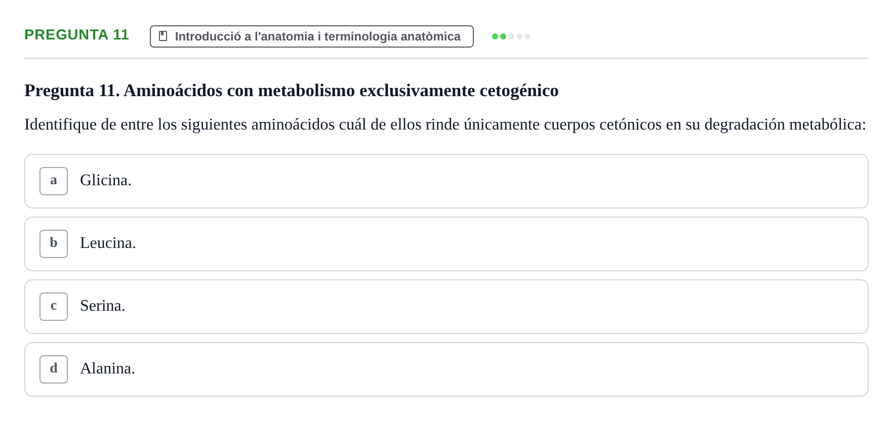 Enunciado: Pregunta 11