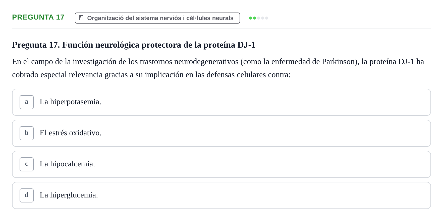 Enunciado: Pregunta 17