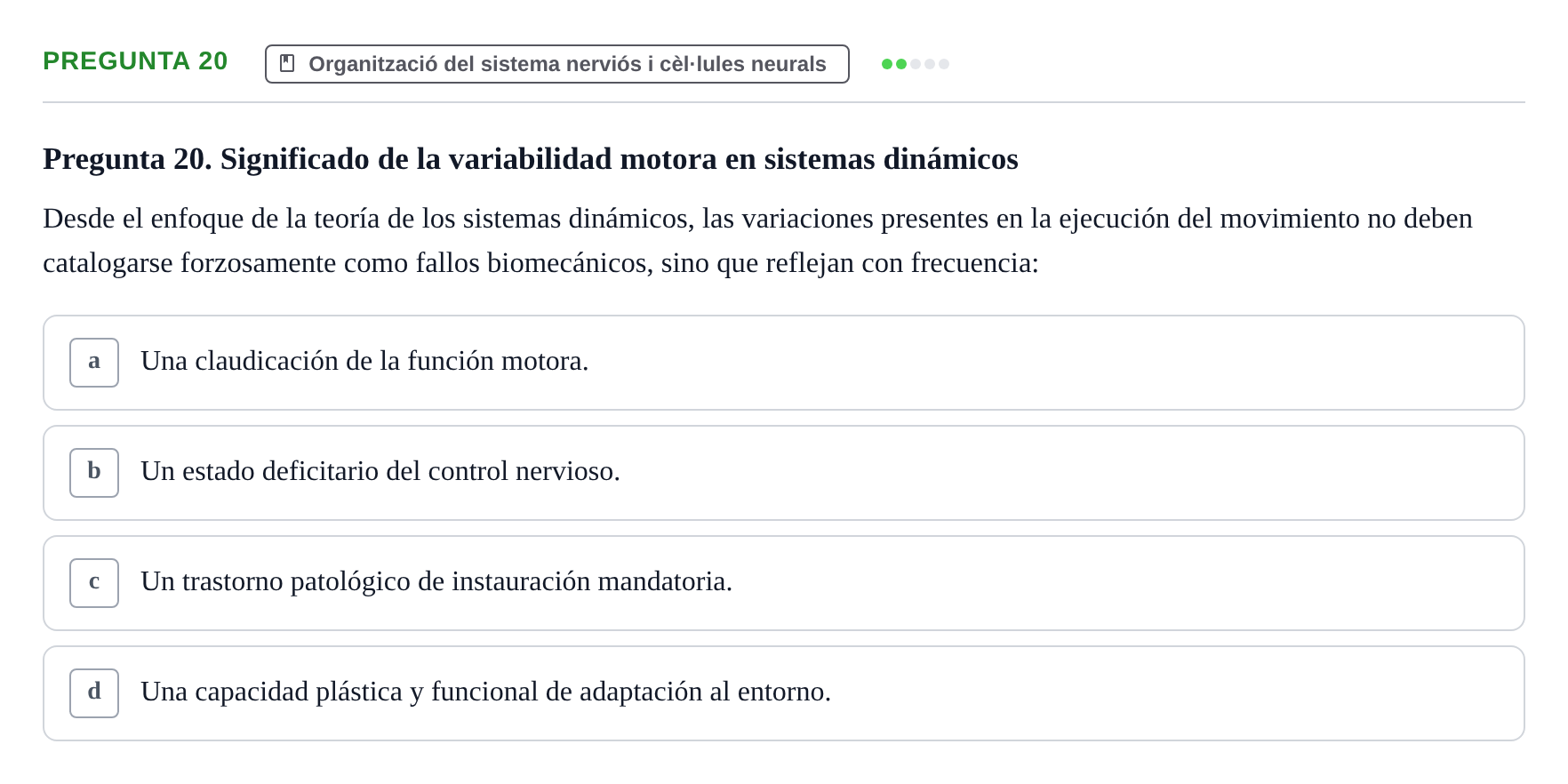 Enunciado: Pregunta 20