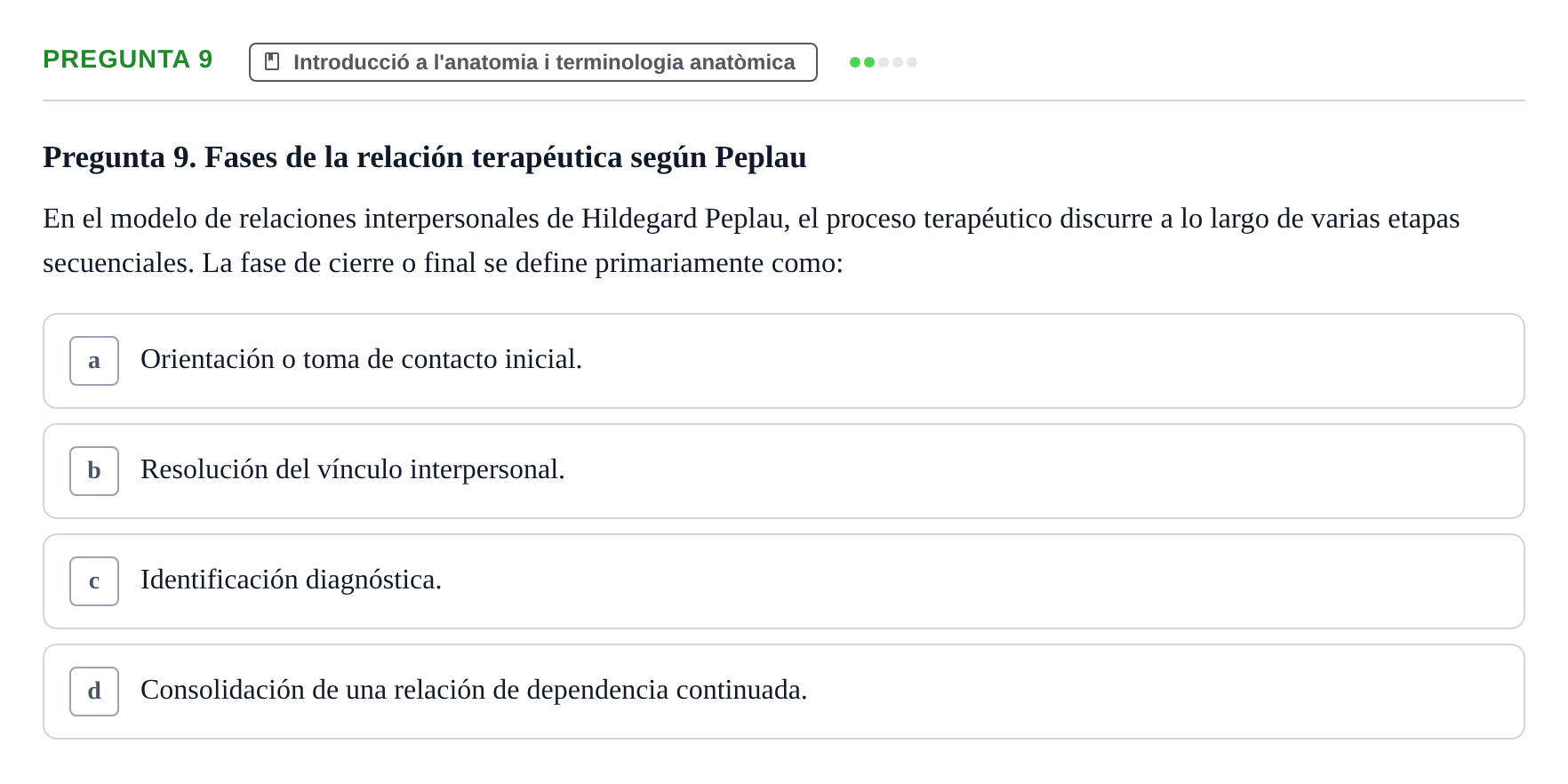 Enunciado: Pregunta 9