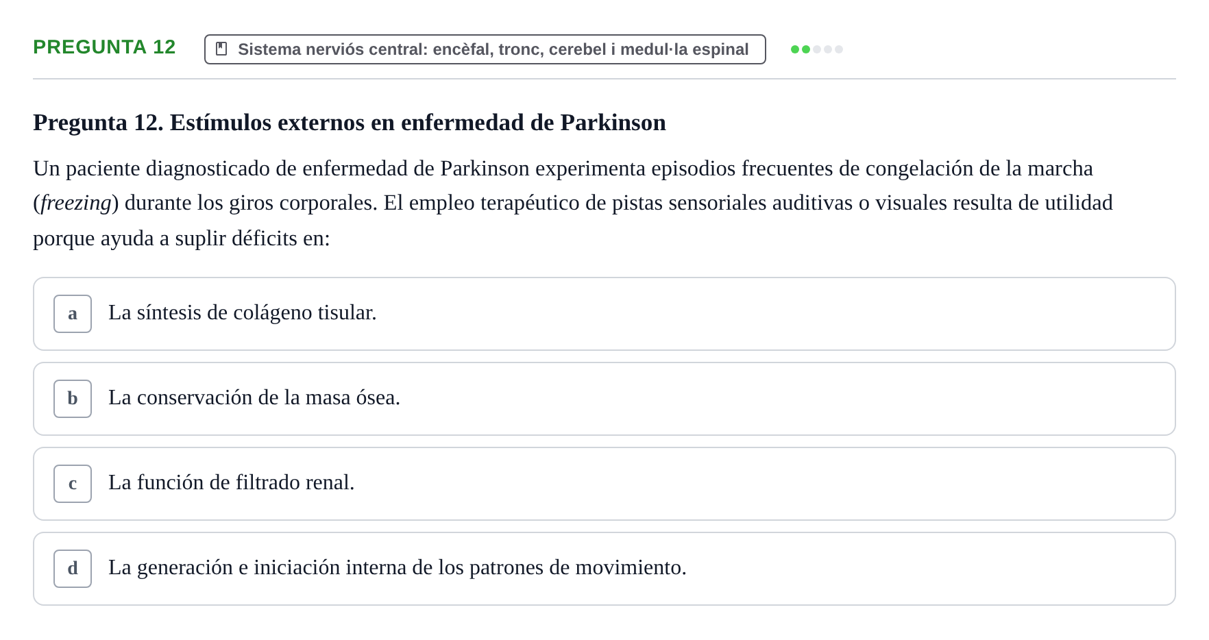 Enunciado: Pregunta 12