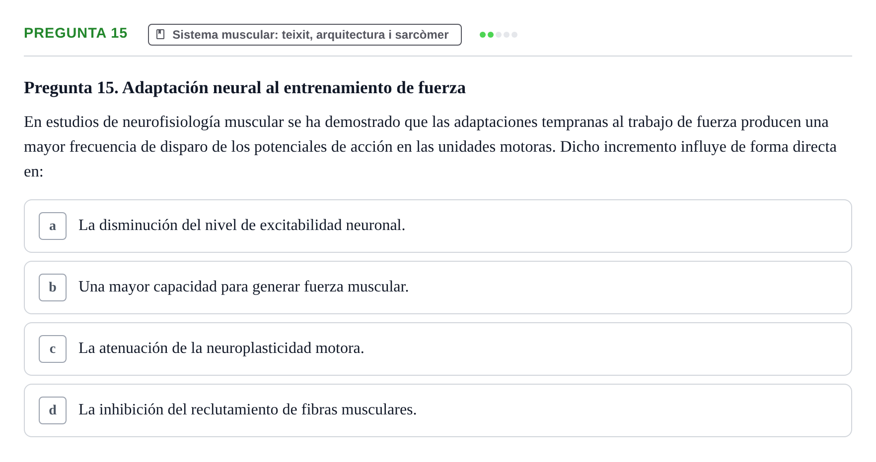 Enunciado: Pregunta 15