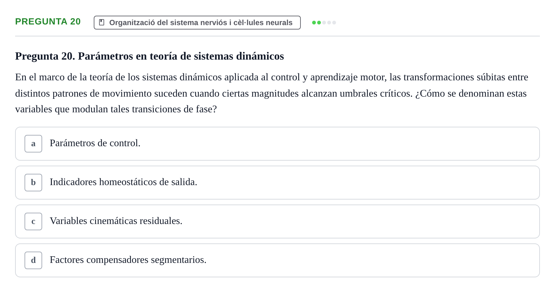Enunciado: Pregunta 20