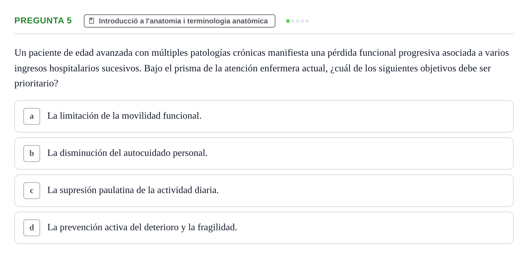 Enunciado: Pregunta 5