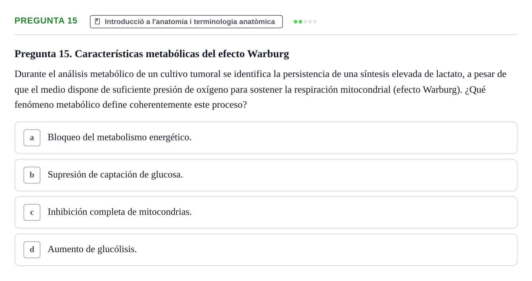 Enunciado: Pregunta 15