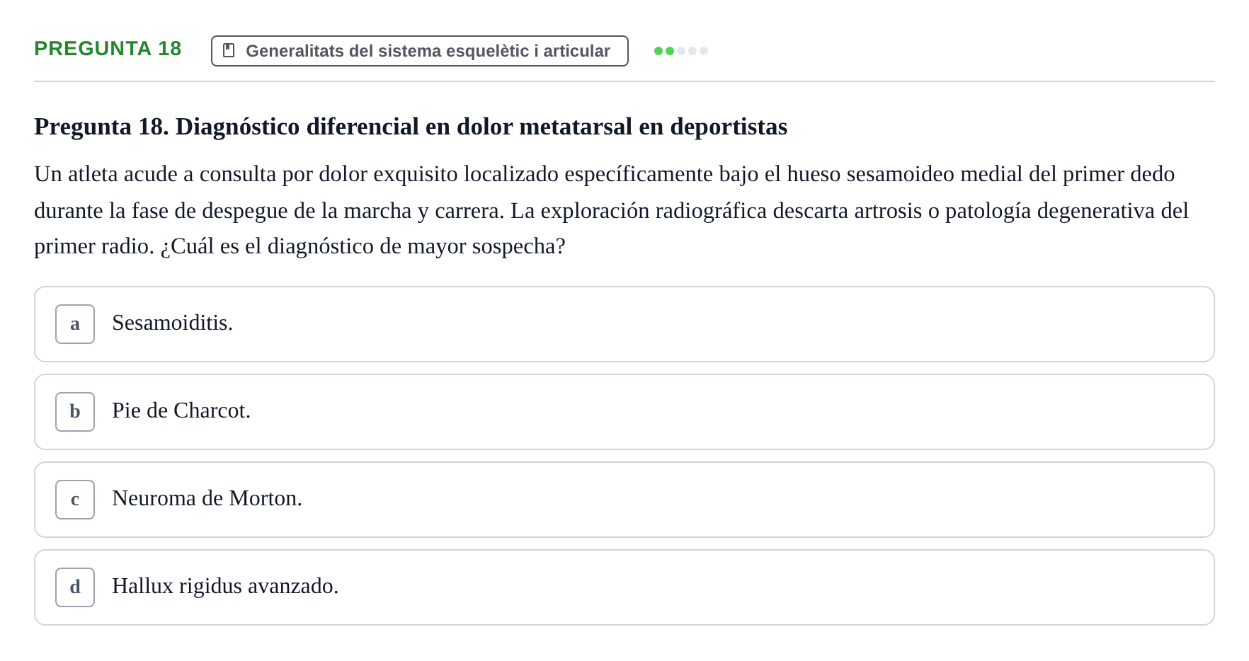 Enunciado: Pregunta 18