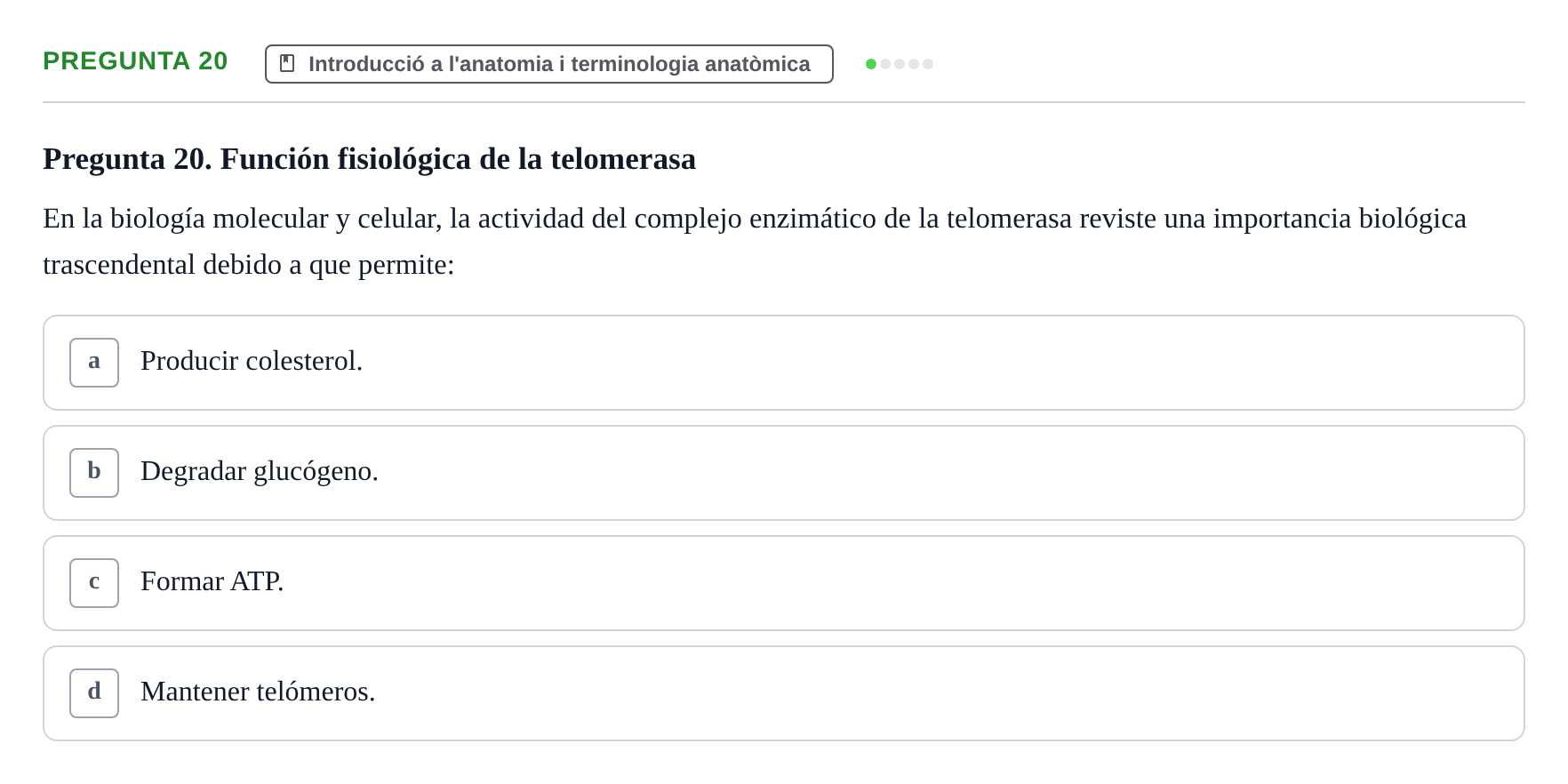 Enunciado: Pregunta 20