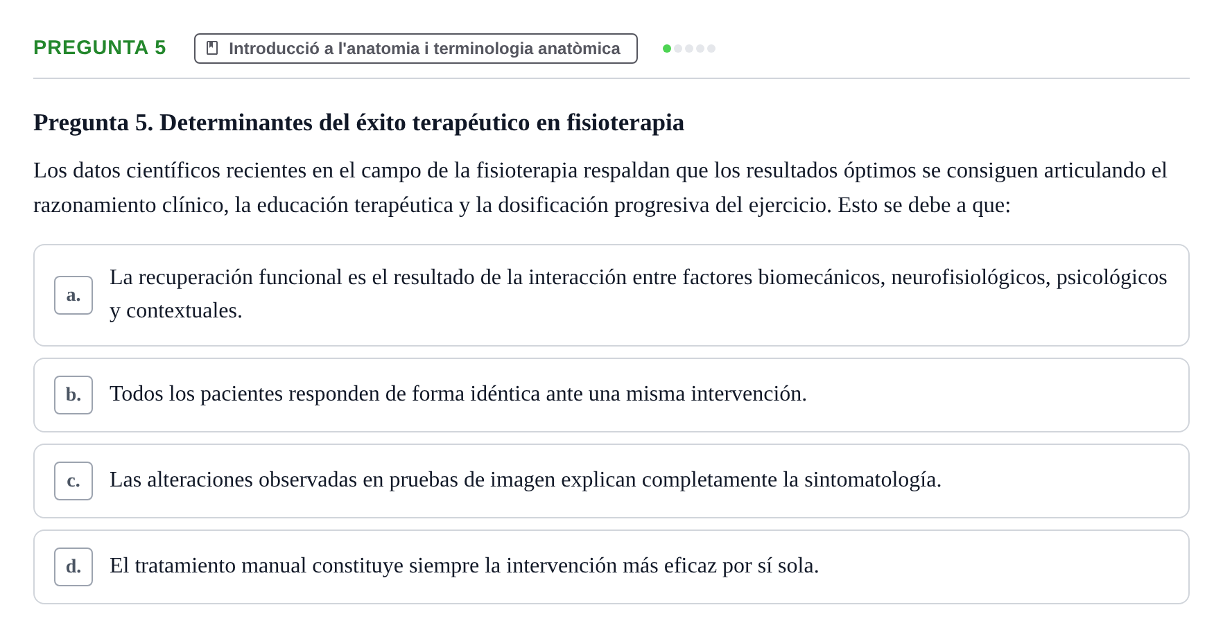 Enunciado: Pregunta 5