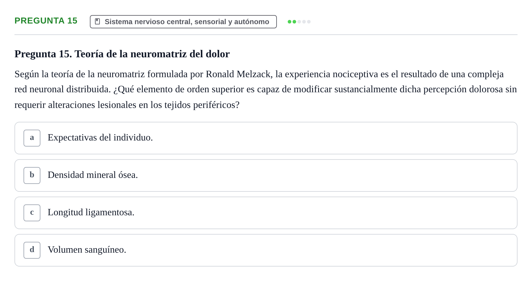 Enunciado: Pregunta 15