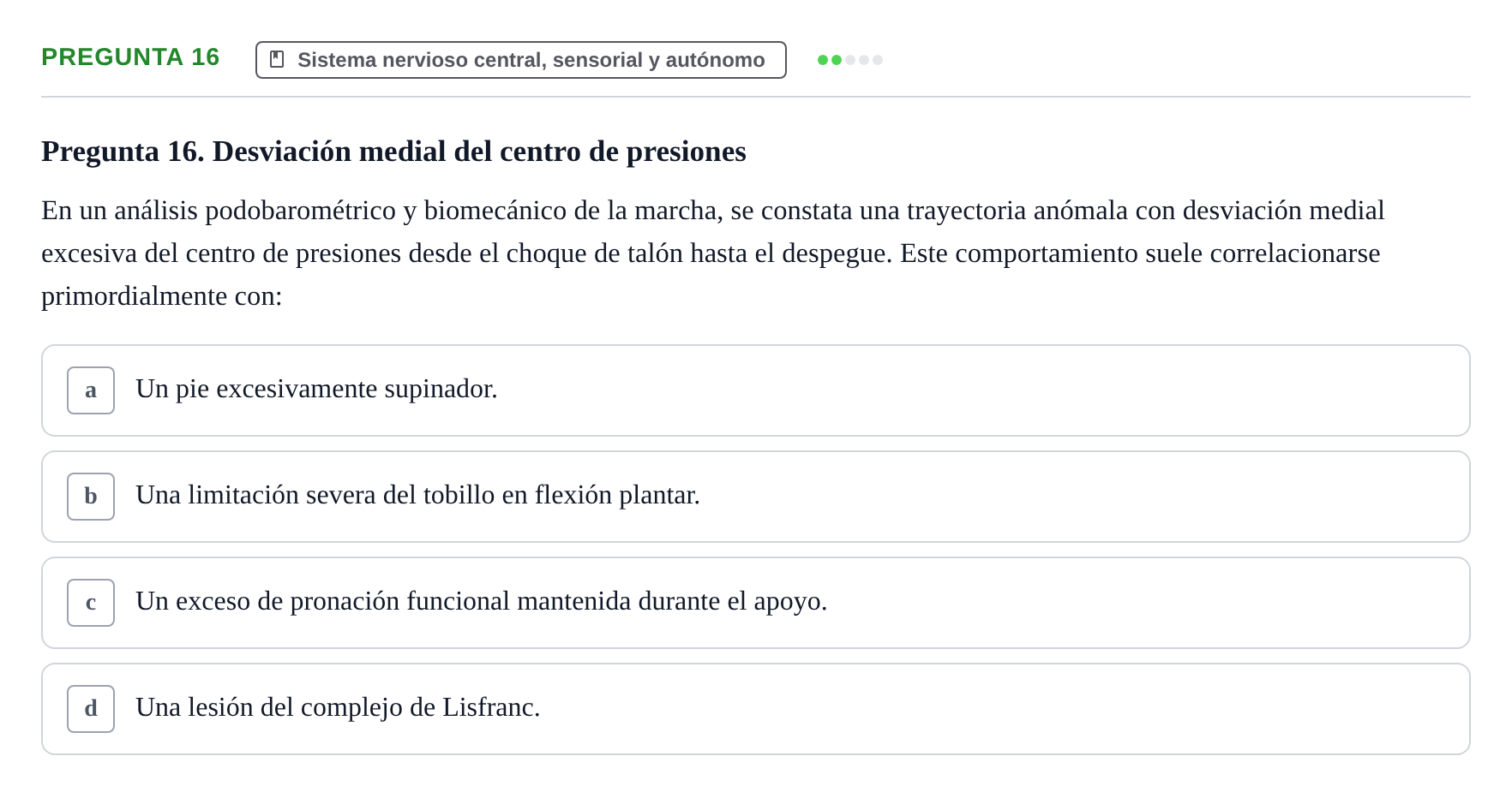 Enunciado: Pregunta 16