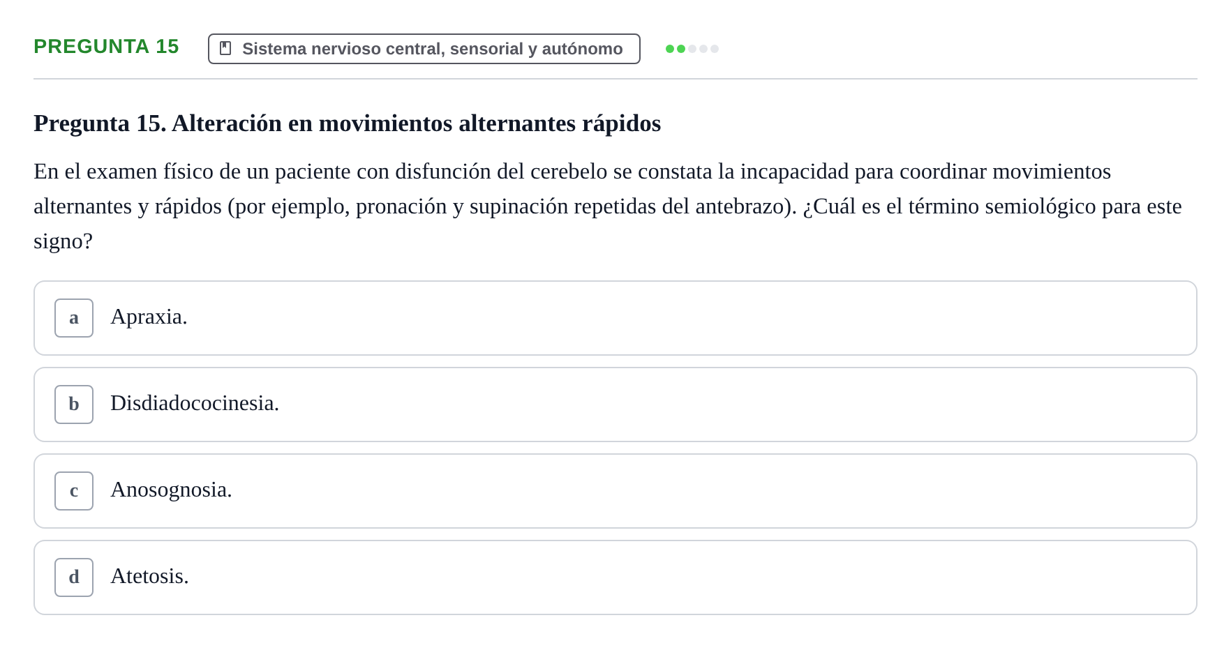 Enunciado: Pregunta 15