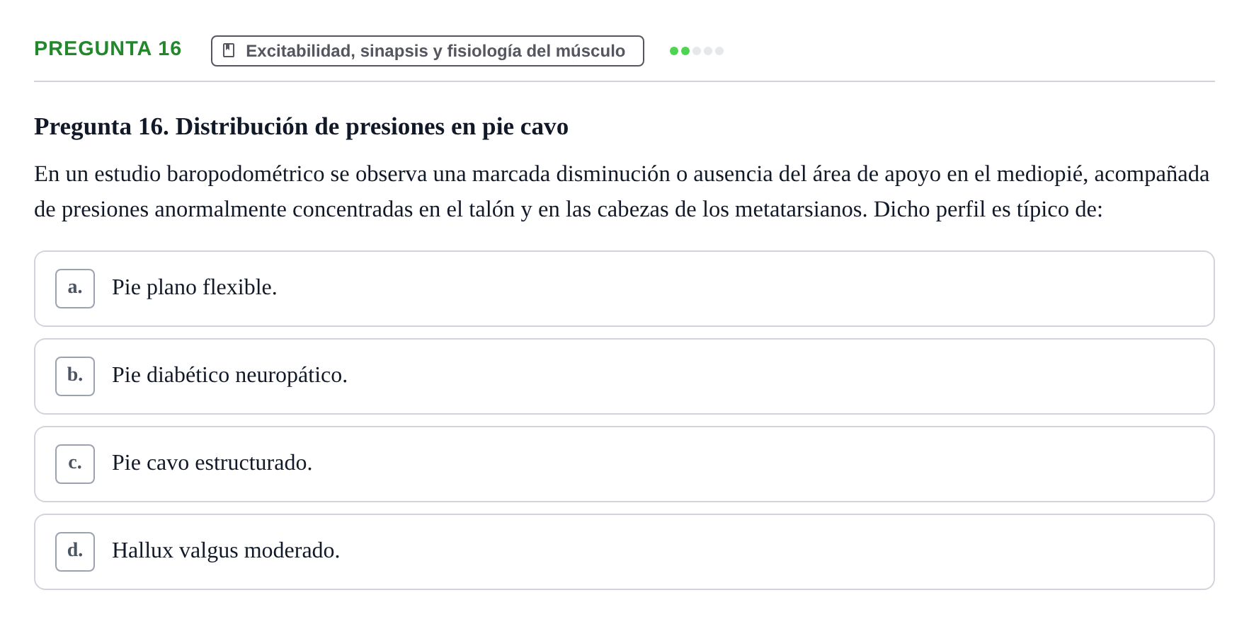 Enunciado: Pregunta 16