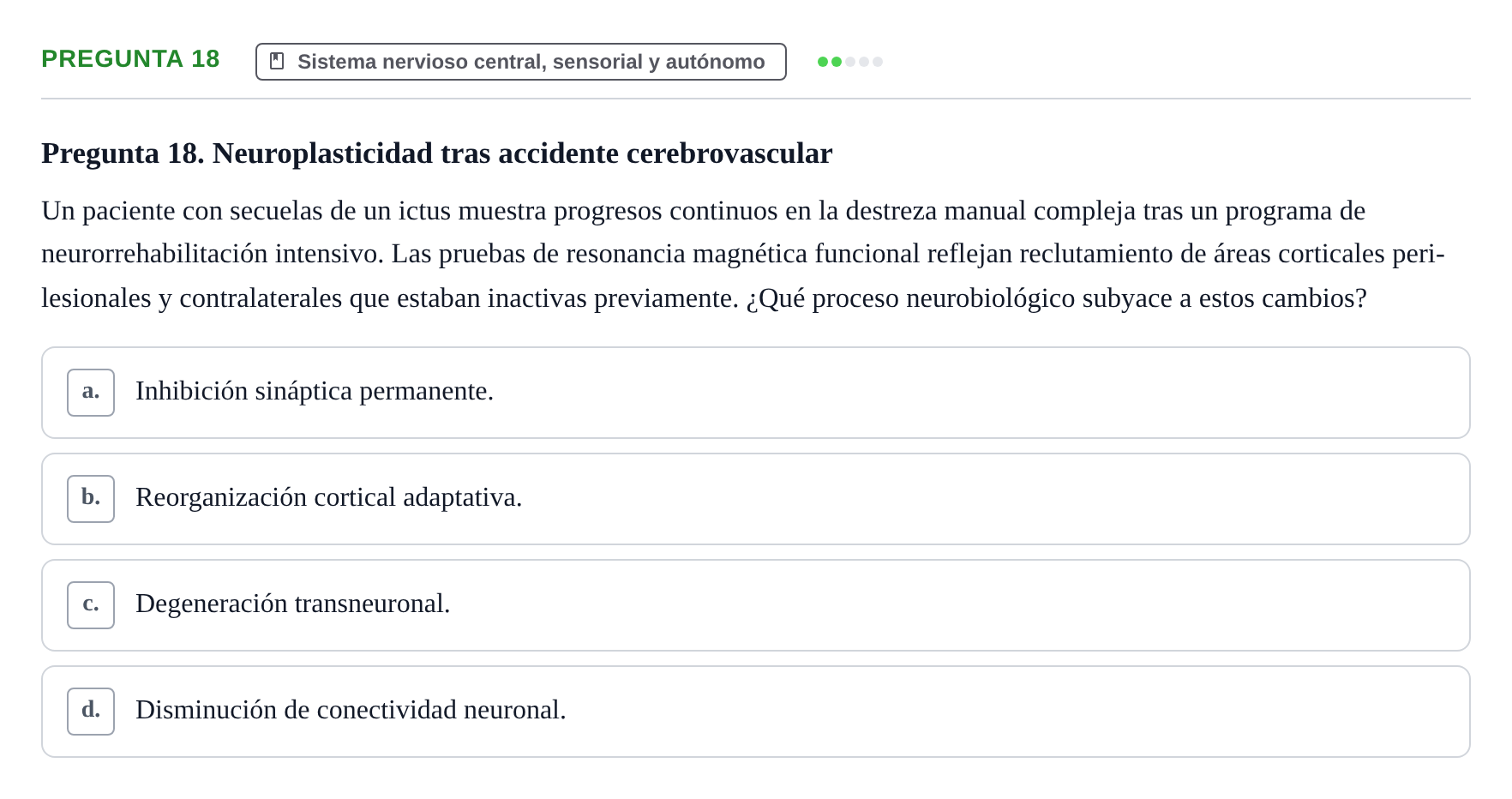 Enunciado: Pregunta 18