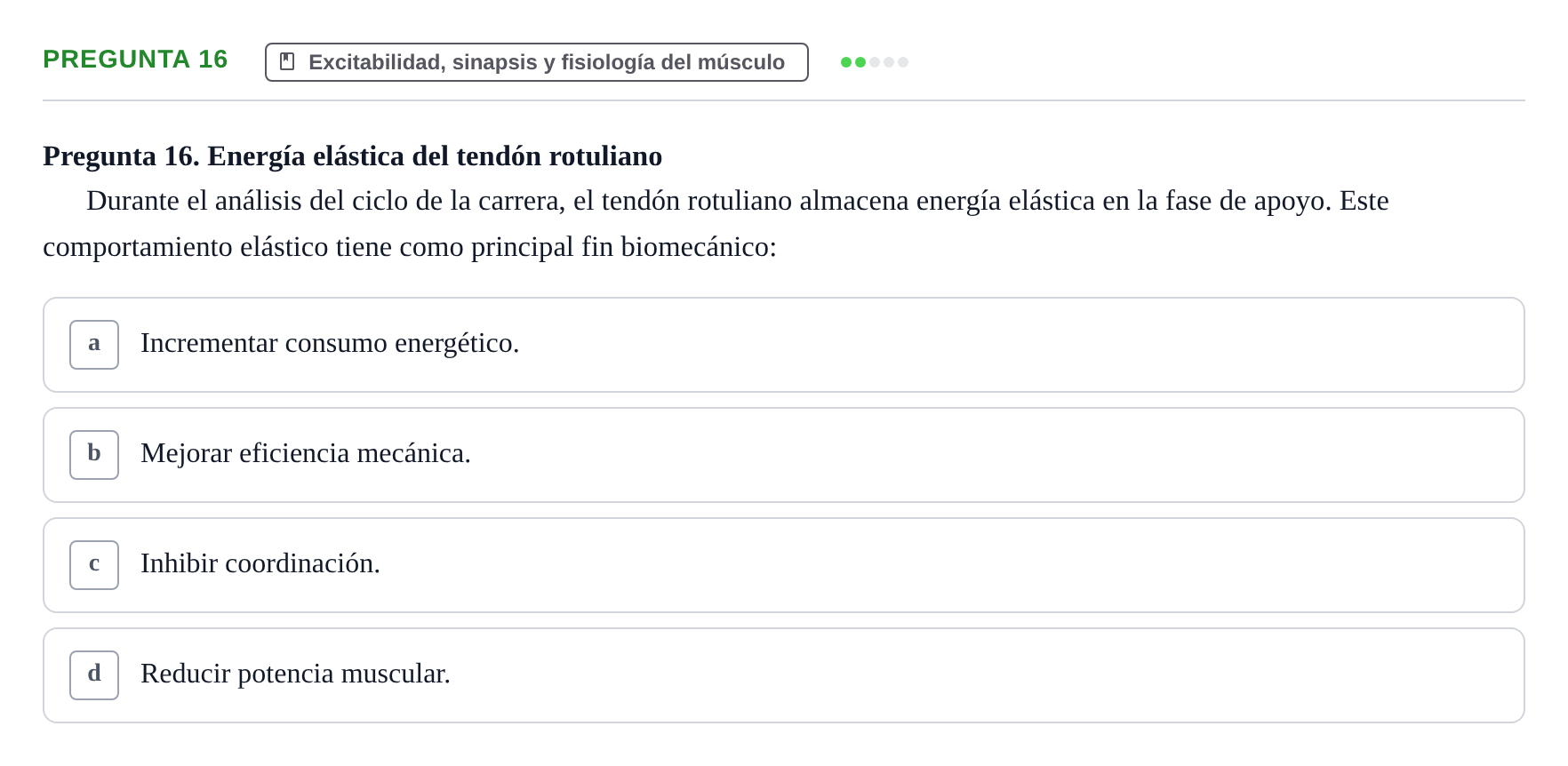 Enunciado: Pregunta 16