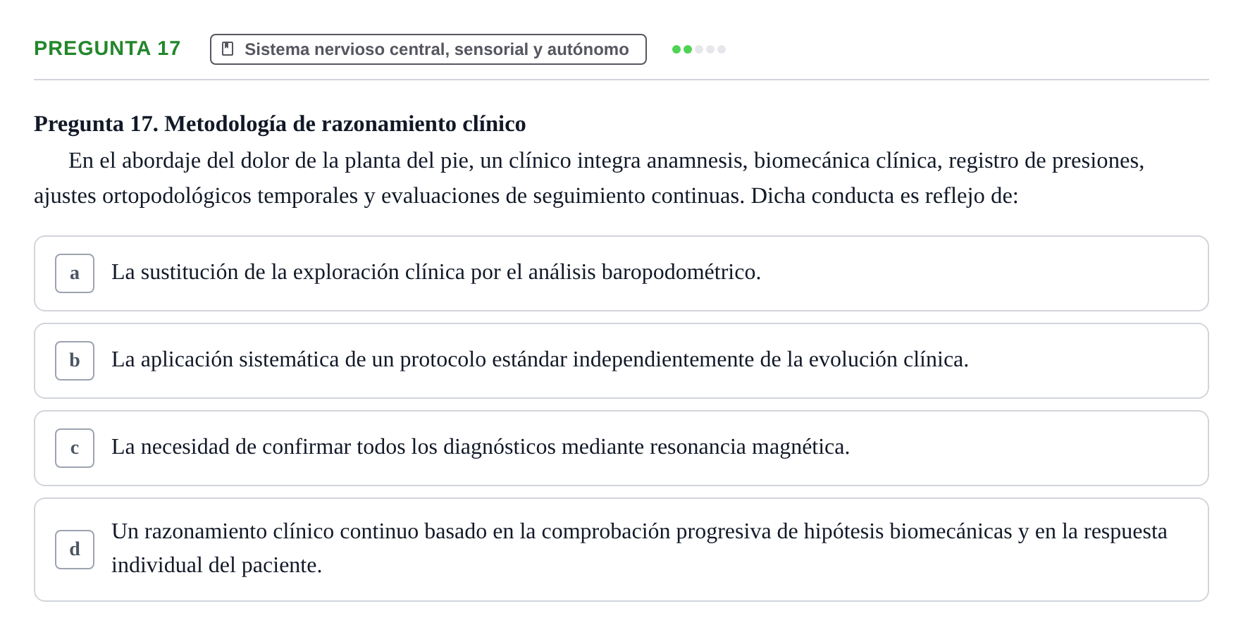 Enunciado: Pregunta 17