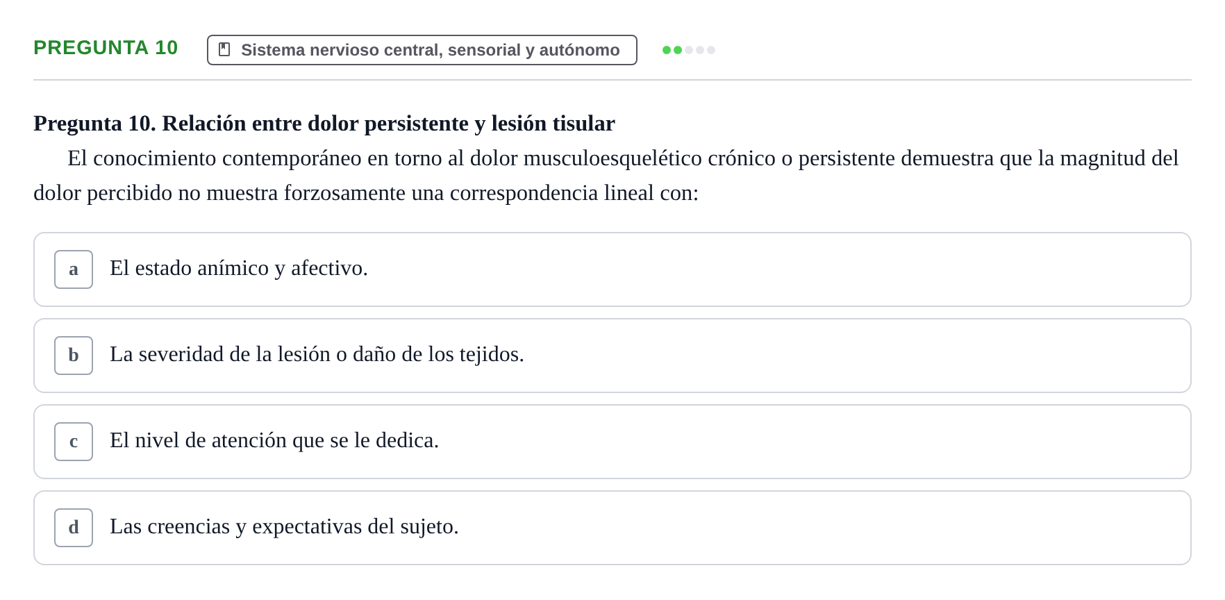 Enunciado: Pregunta 10