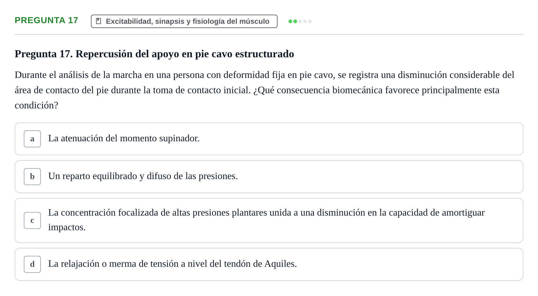 Enunciado: Pregunta 17