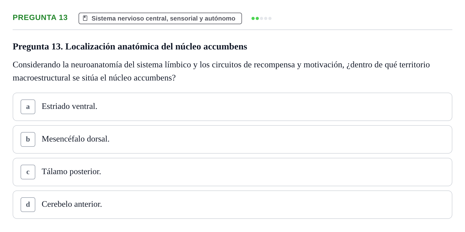 Enunciado: Pregunta 13