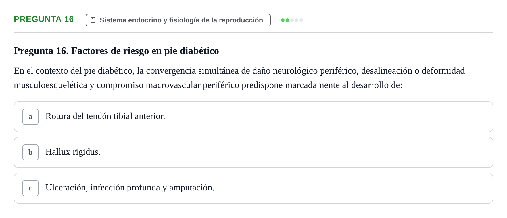 Enunciado: Pregunta 16