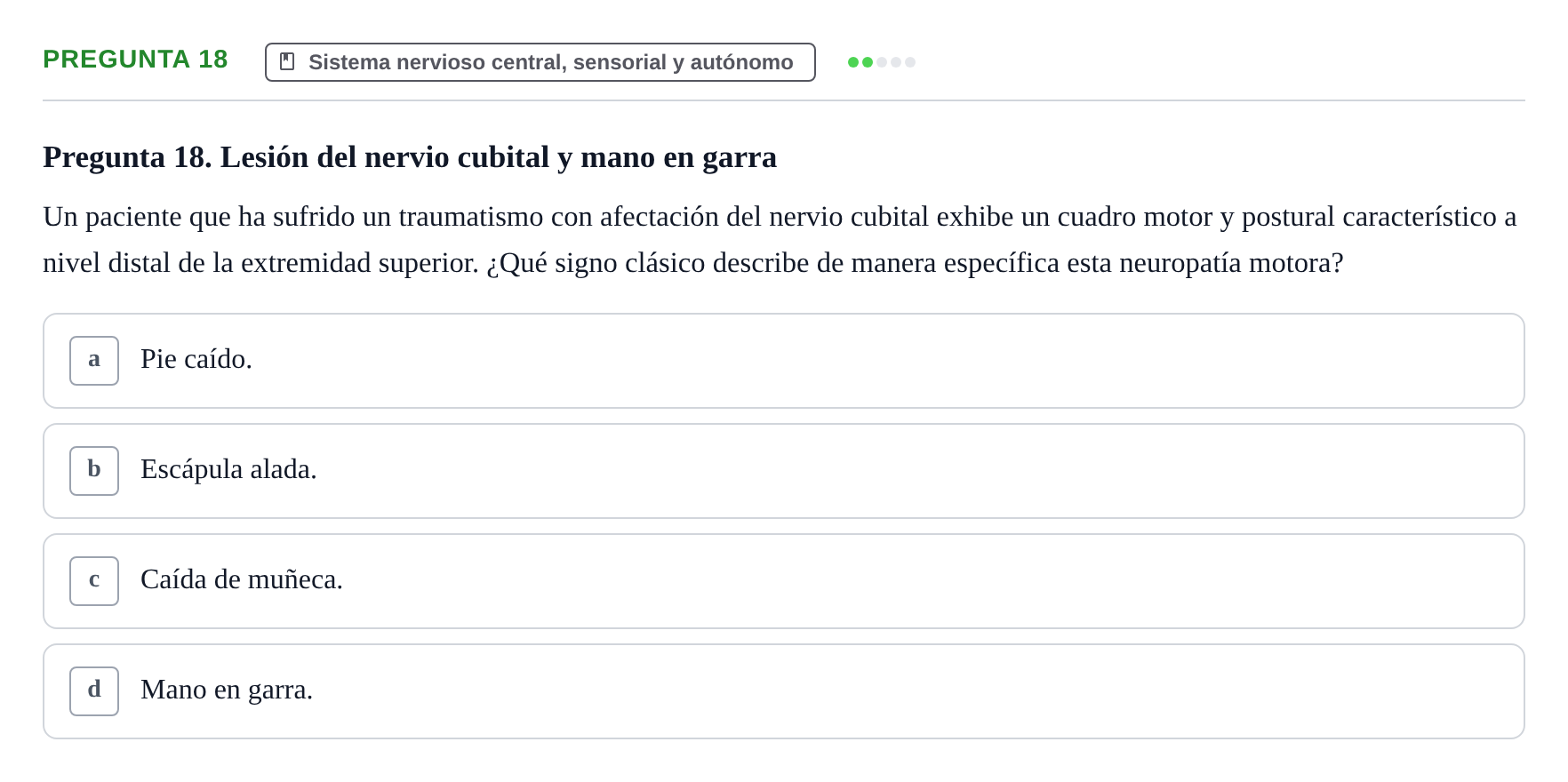 Enunciado: Pregunta 18