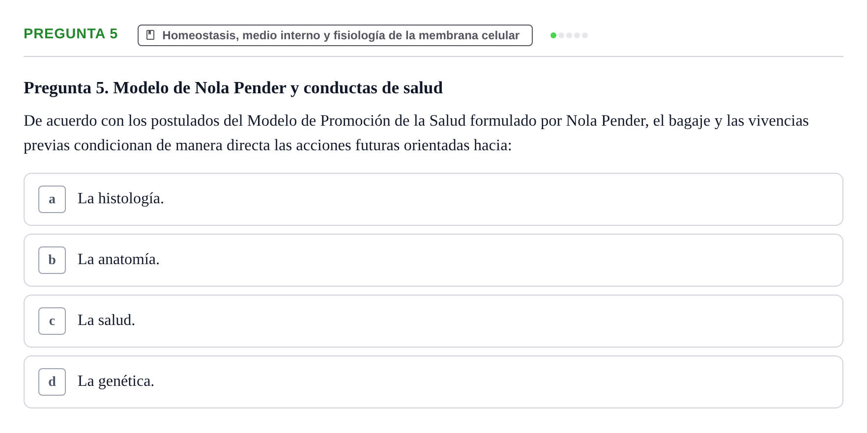 Enunciado: Pregunta 5