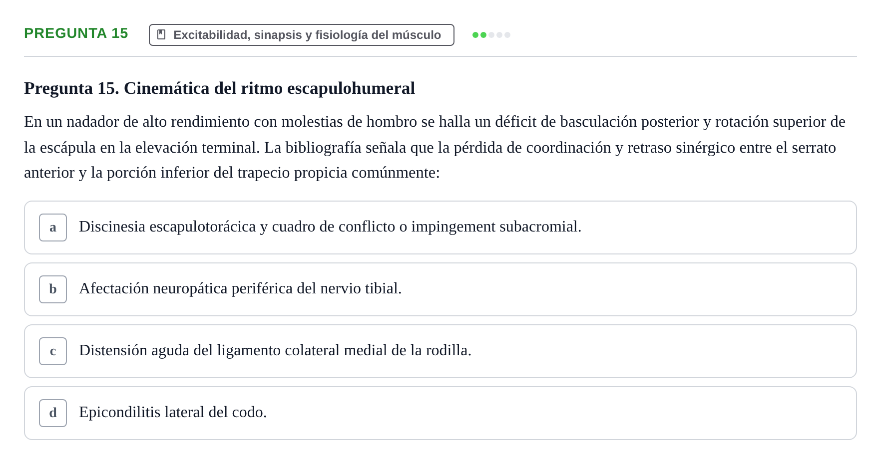 Enunciado: Pregunta 15