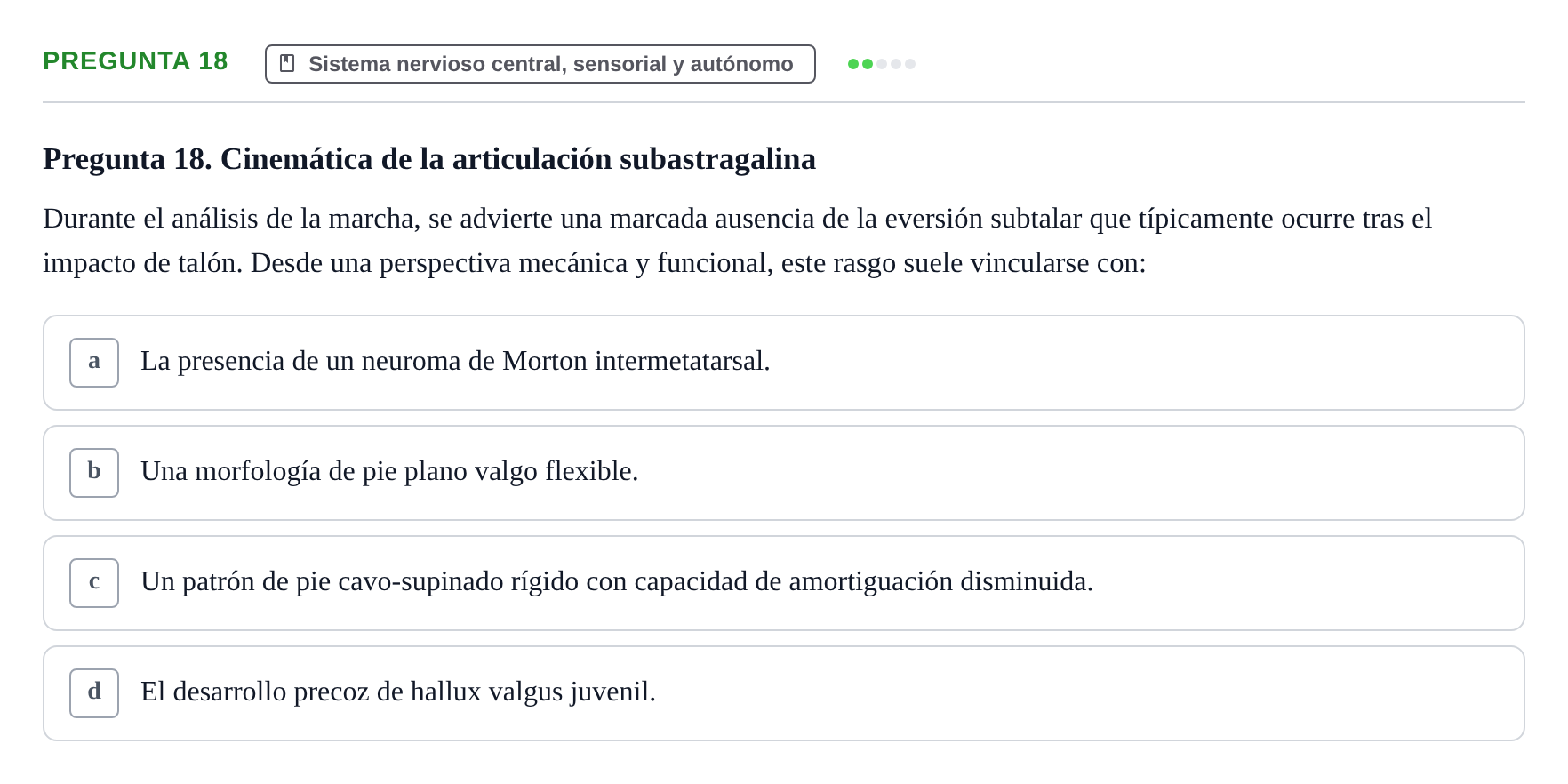 Enunciado: Pregunta 18