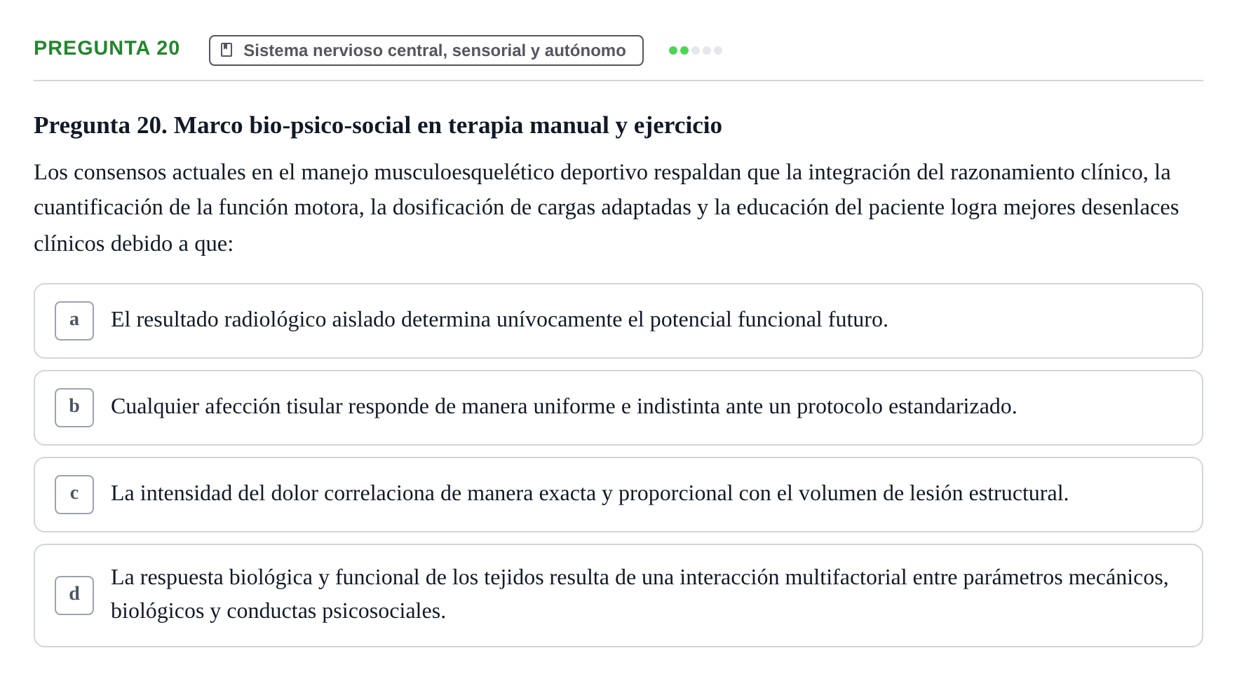 Enunciado: Pregunta 20