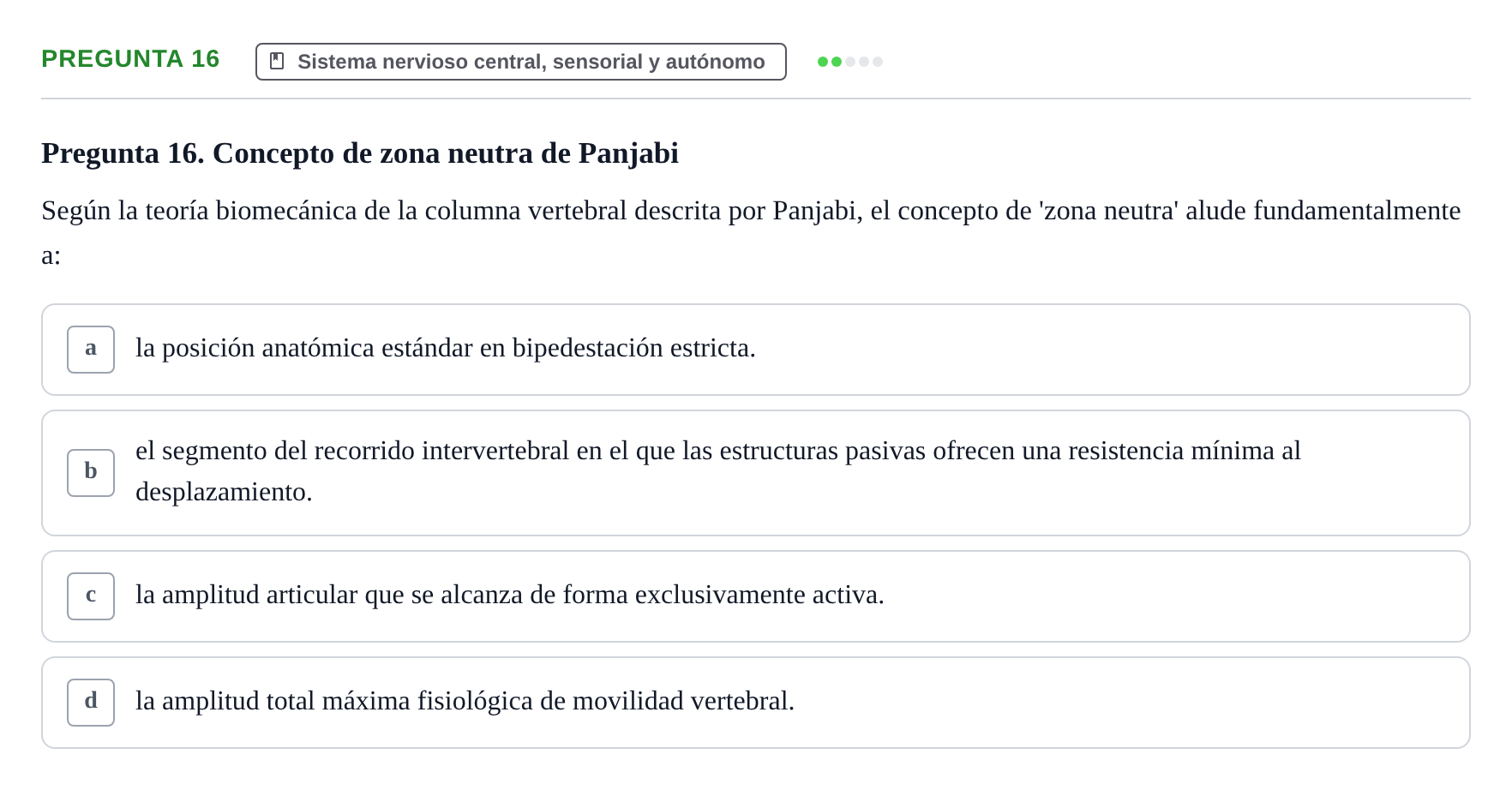 Enunciado: Pregunta 16