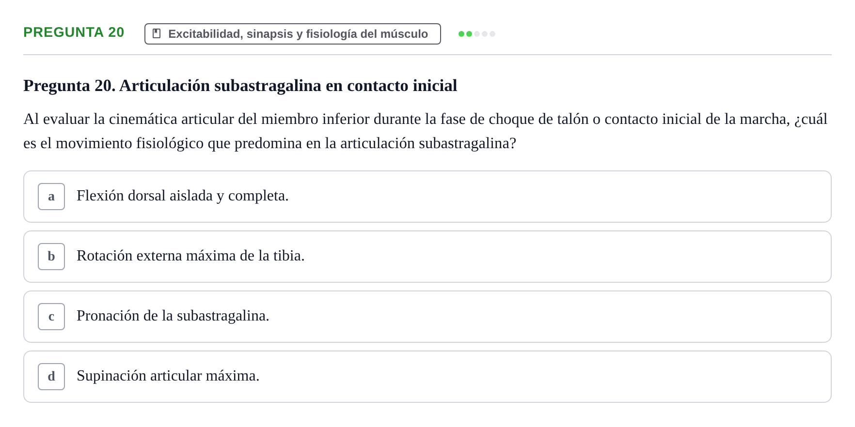 Enunciado: Pregunta 20