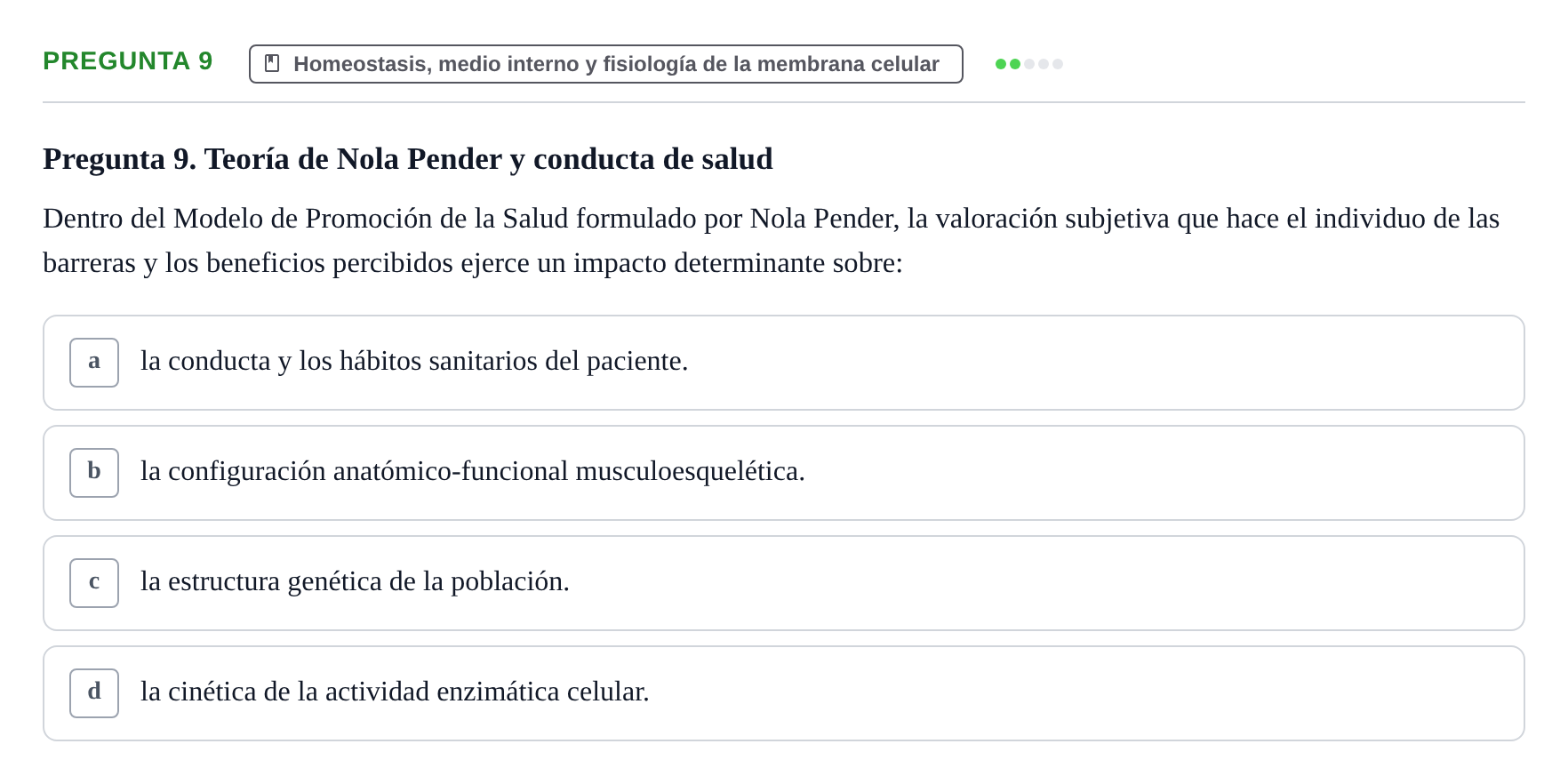 Enunciado: Pregunta 9
