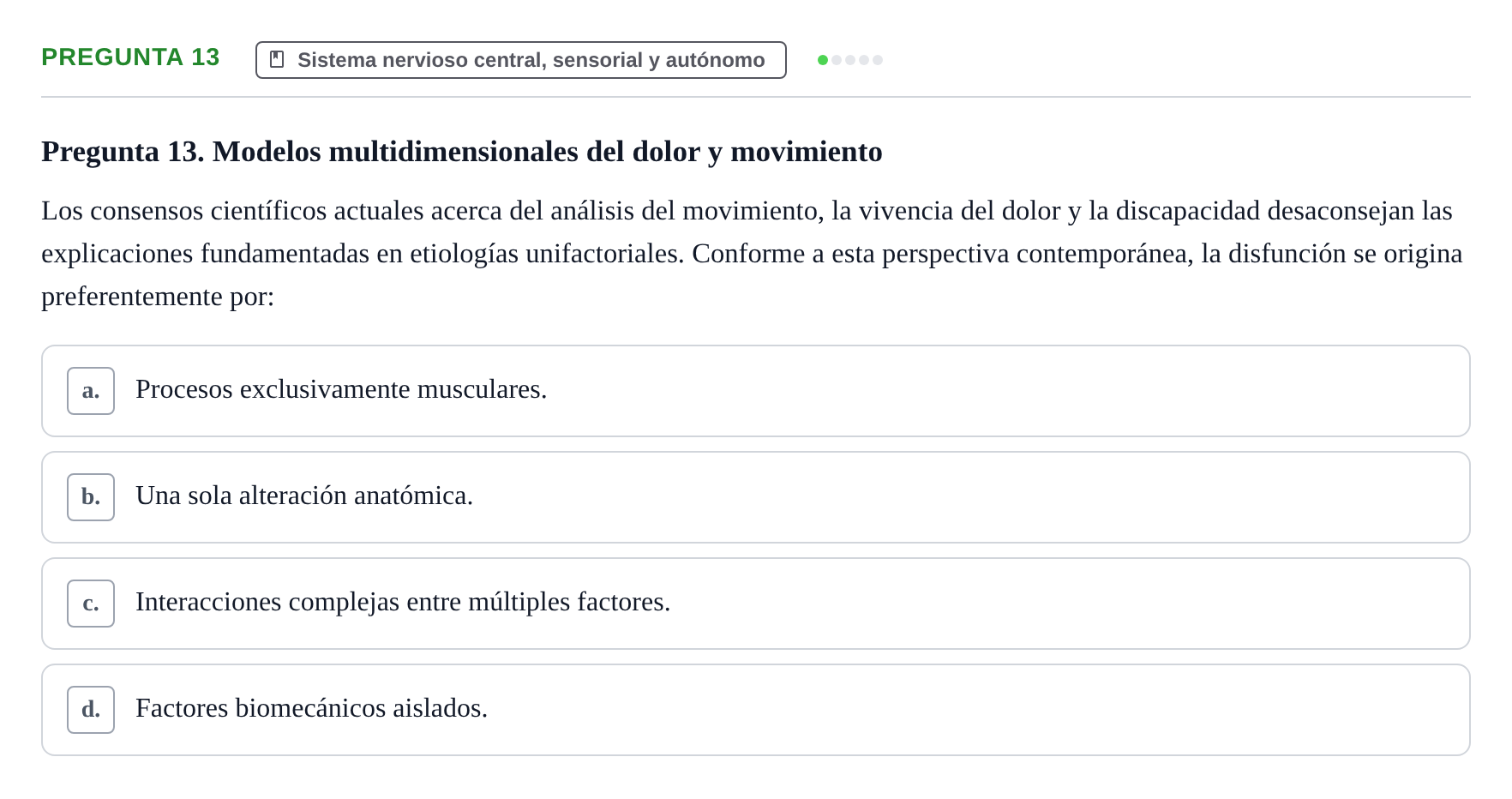 Enunciado: Pregunta 13