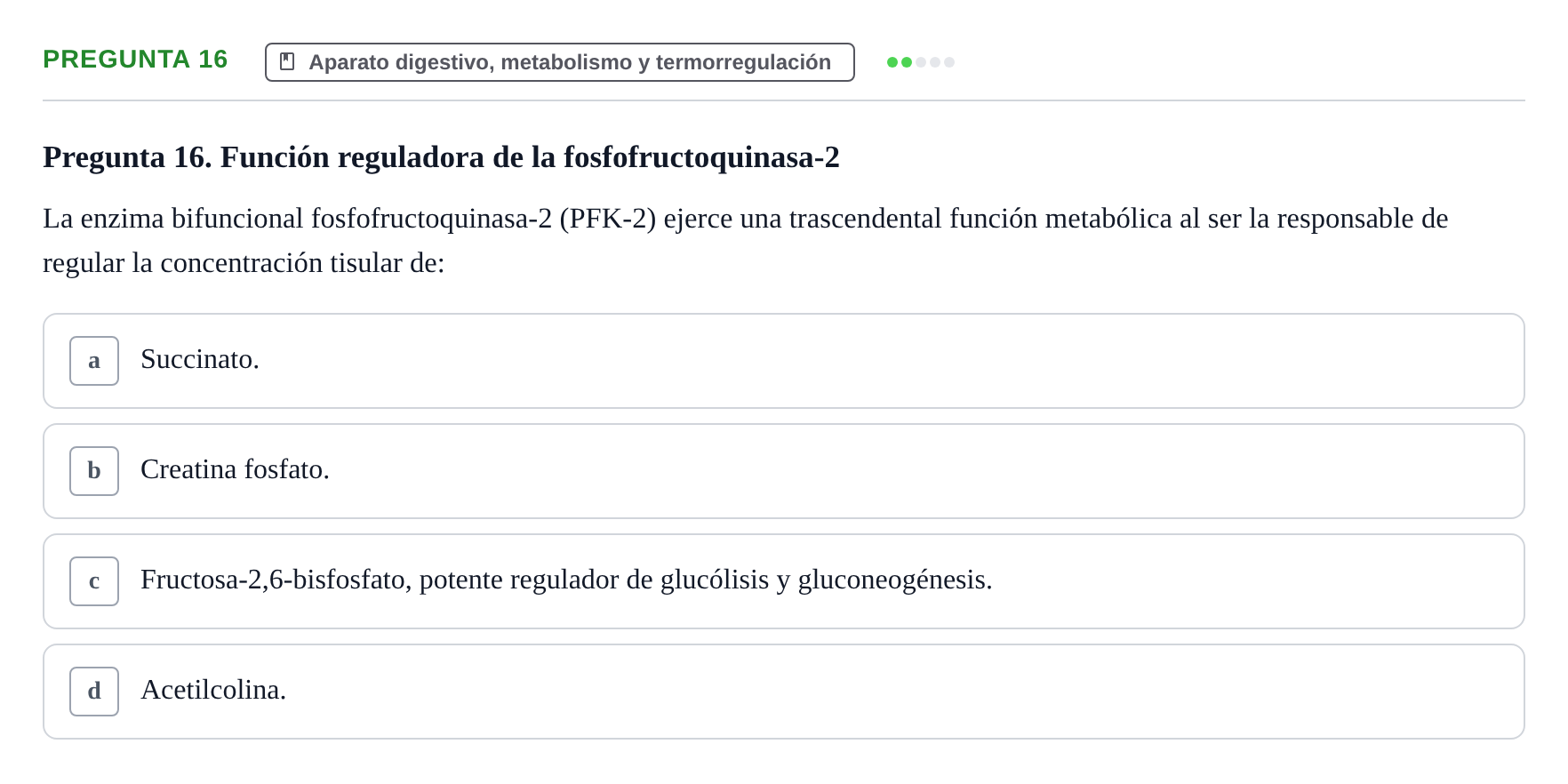 Enunciado: Pregunta 16