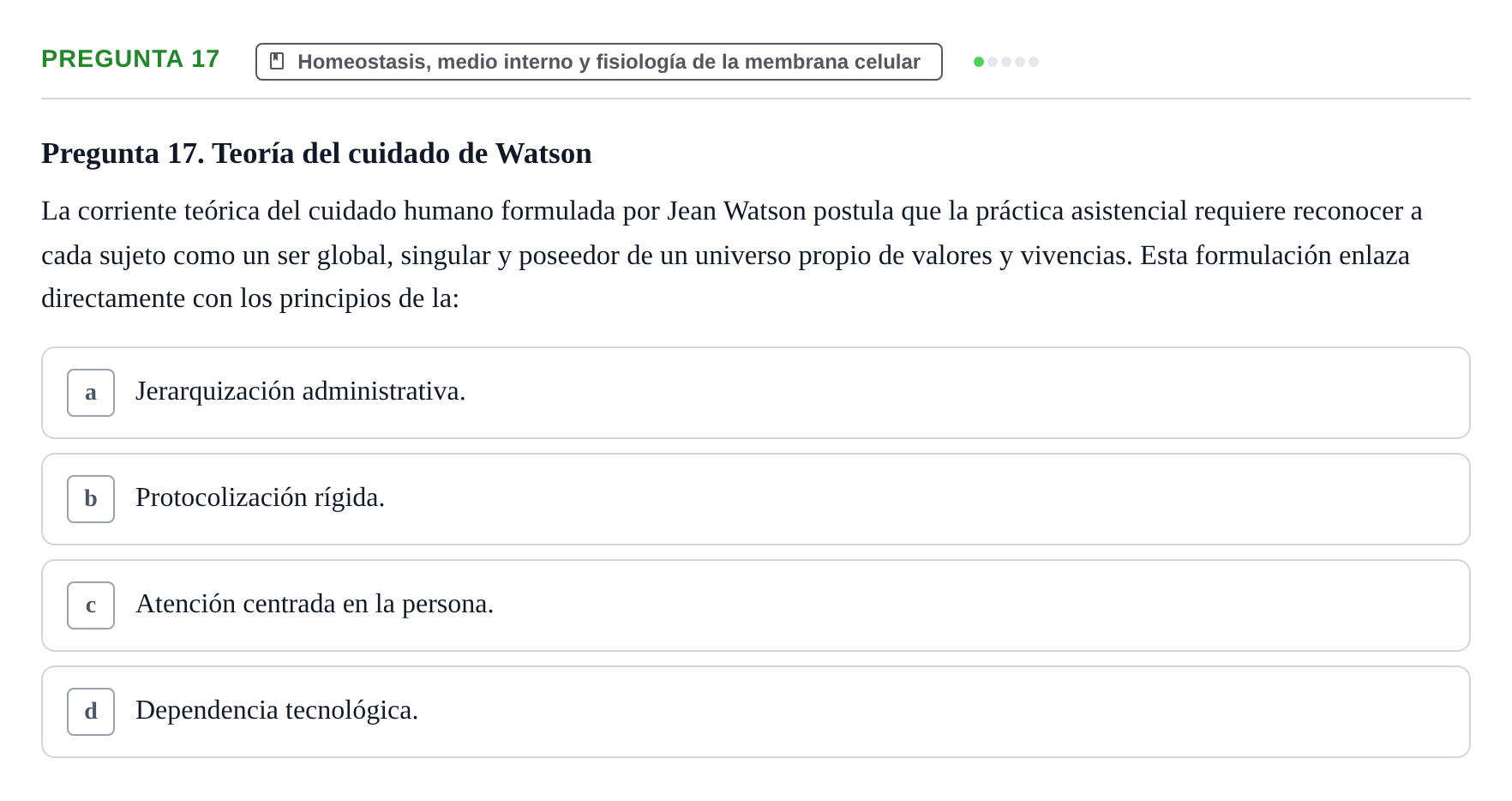 Enunciado: Pregunta 17