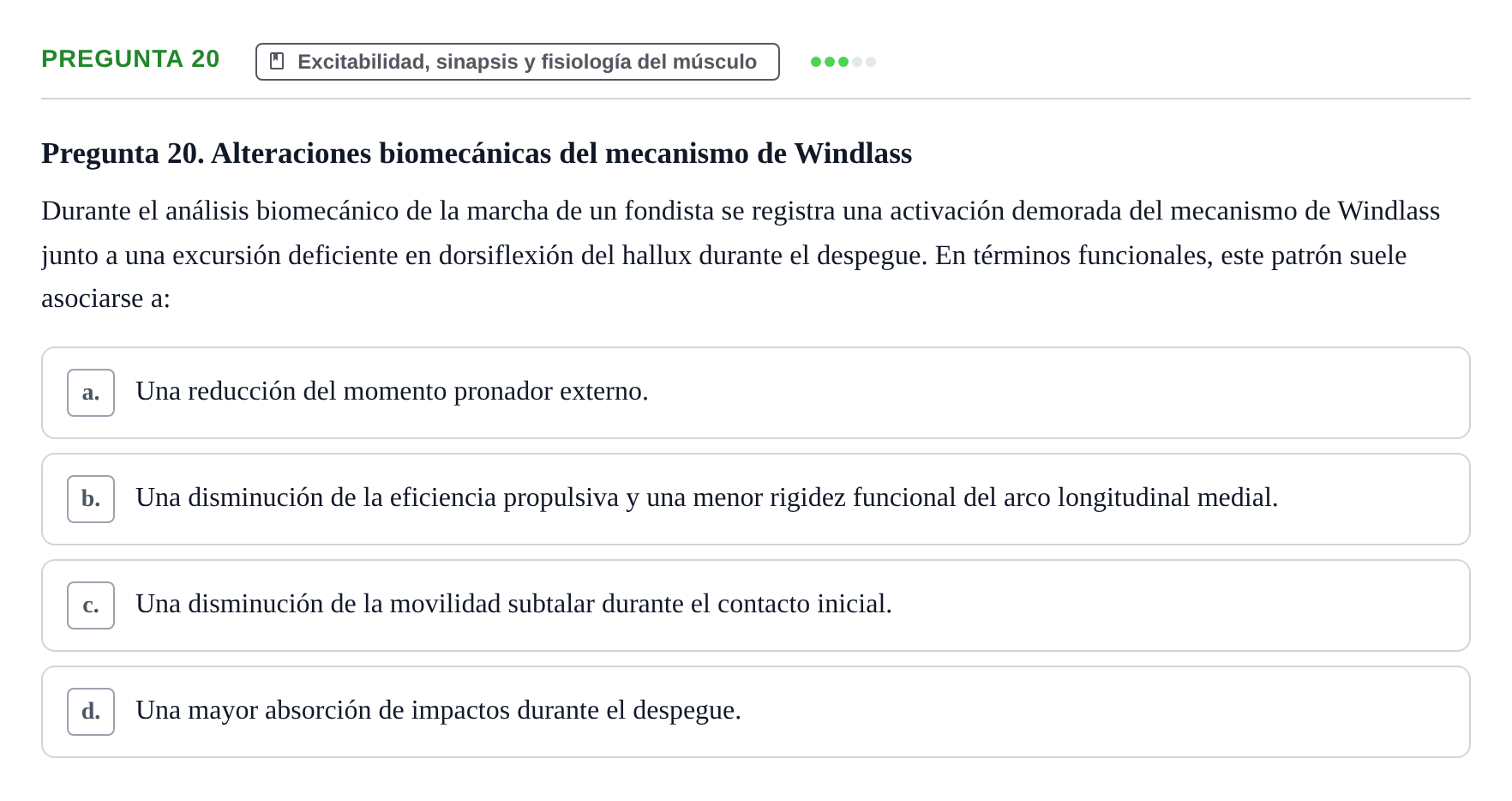Enunciado: Pregunta 20