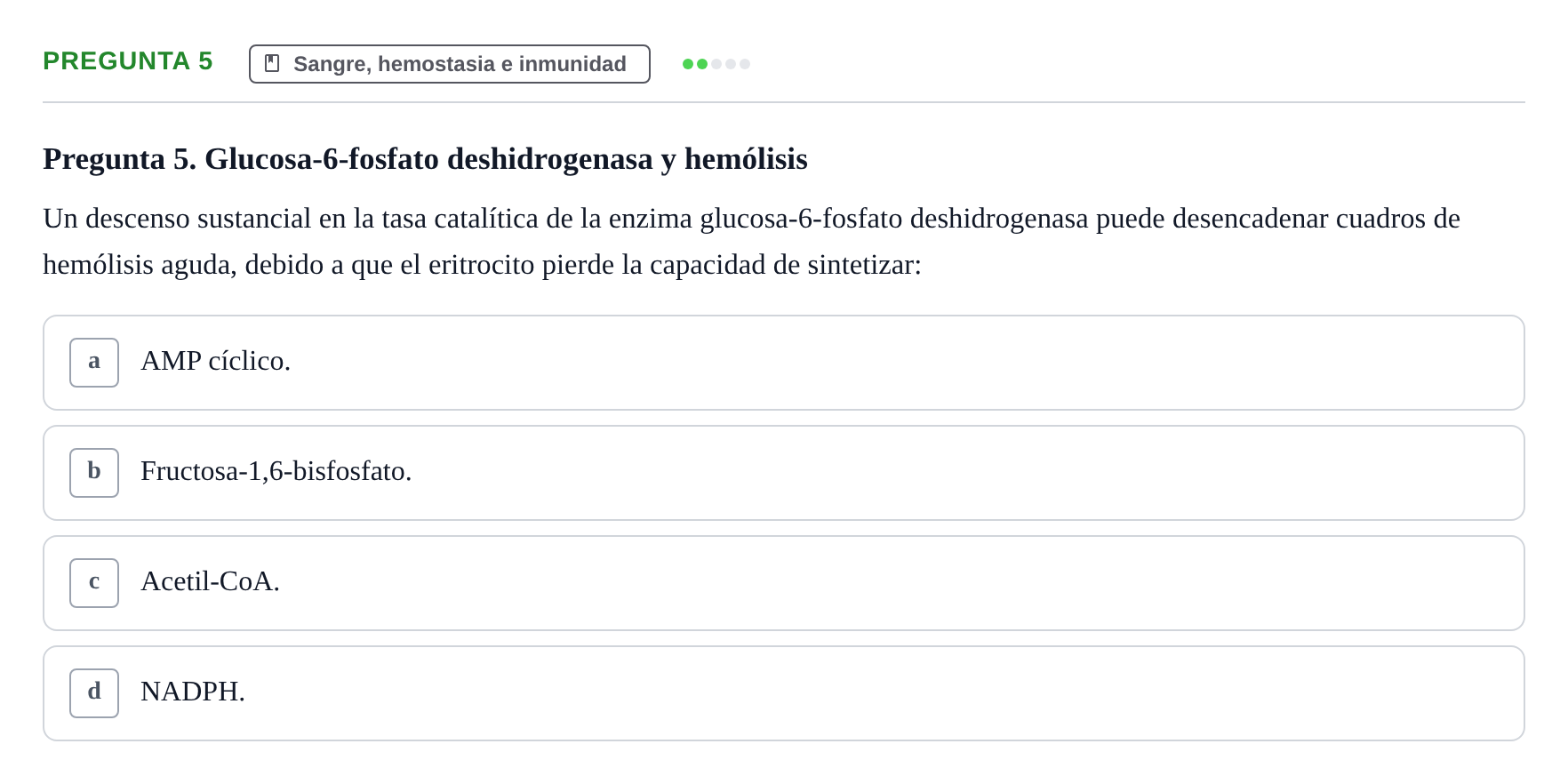 Enunciado: Pregunta 5