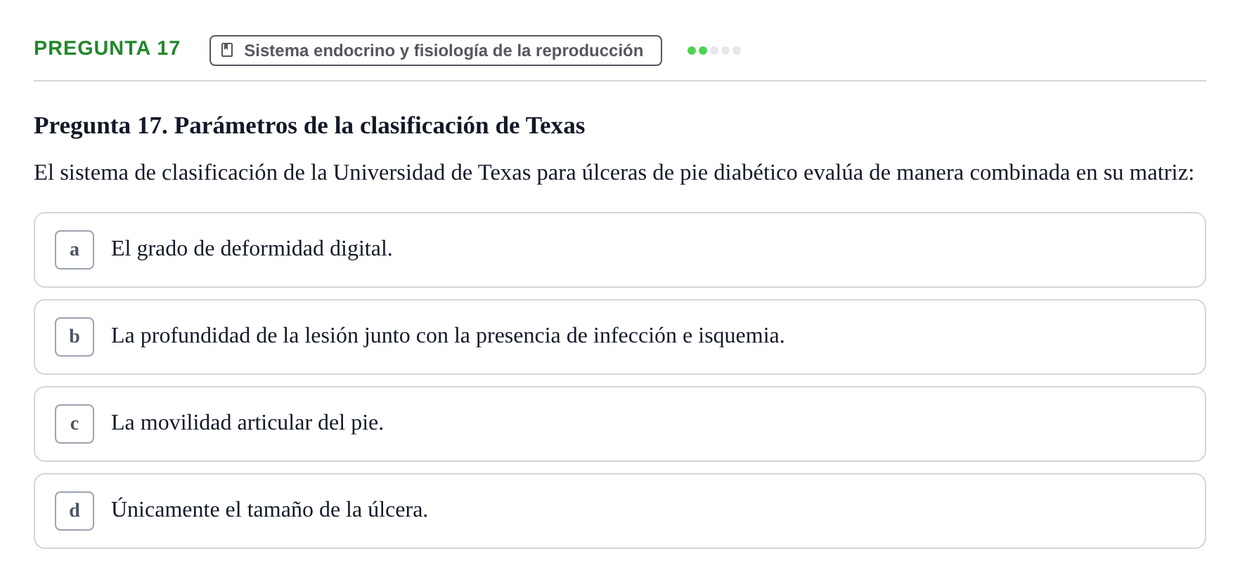 Enunciado: Pregunta 17