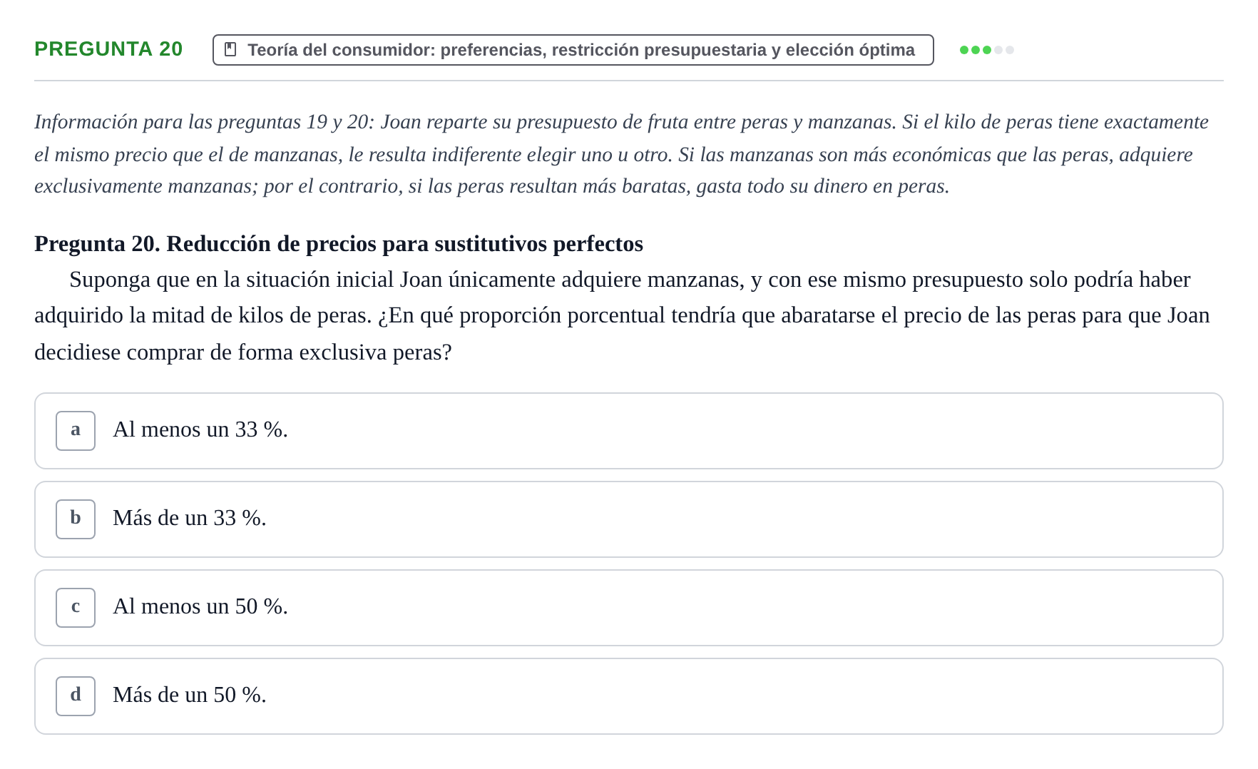 Enunciado: Pregunta 20 · 6 Introducció a la Microeconomia UPF 2018